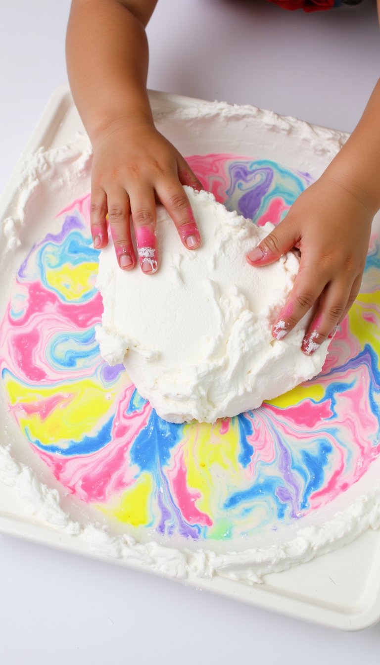 18. Shaving Cream Marbled Eggs