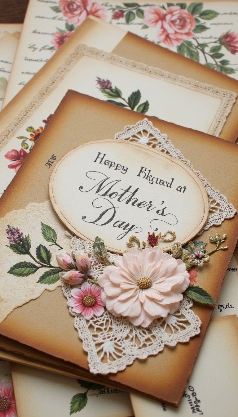 6. Vintage Collage with Tea-Stained Paper