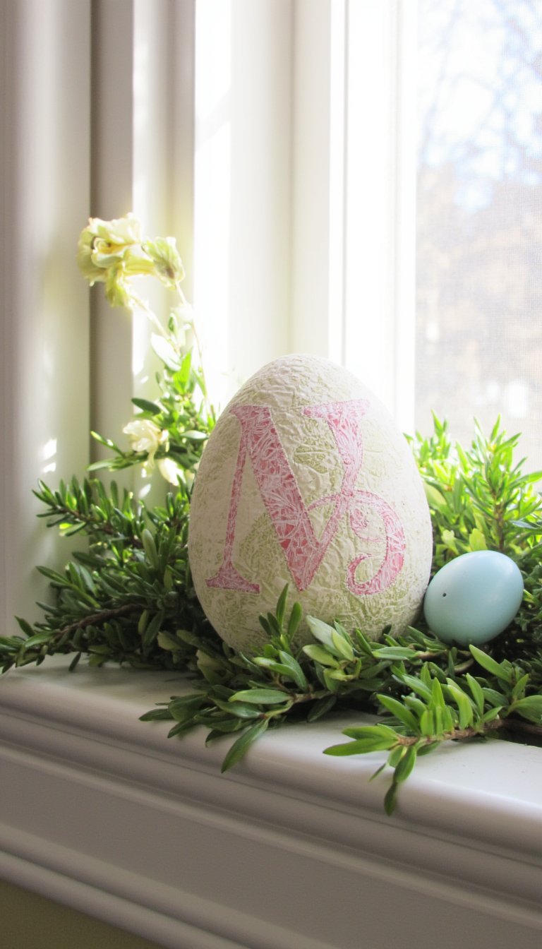 11. Decoupage Egg Monograms