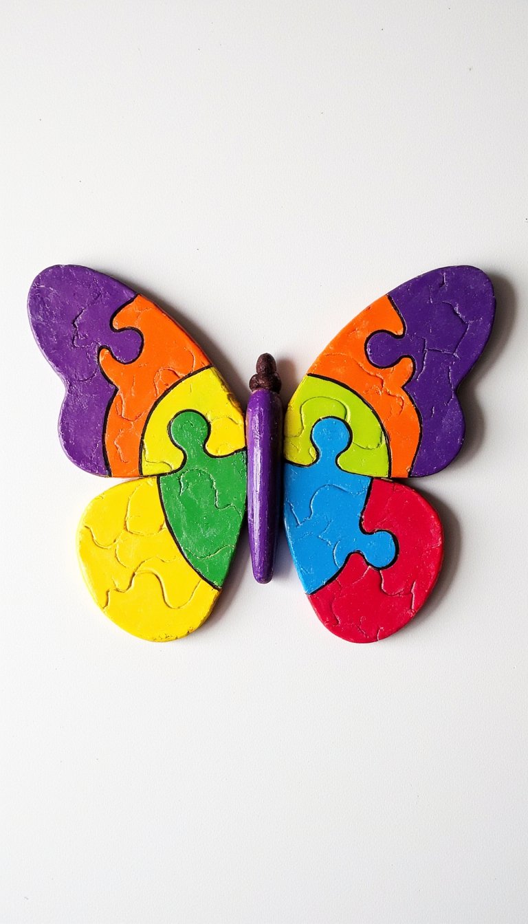 24. Puzzle Piece Upcycle Butterfly