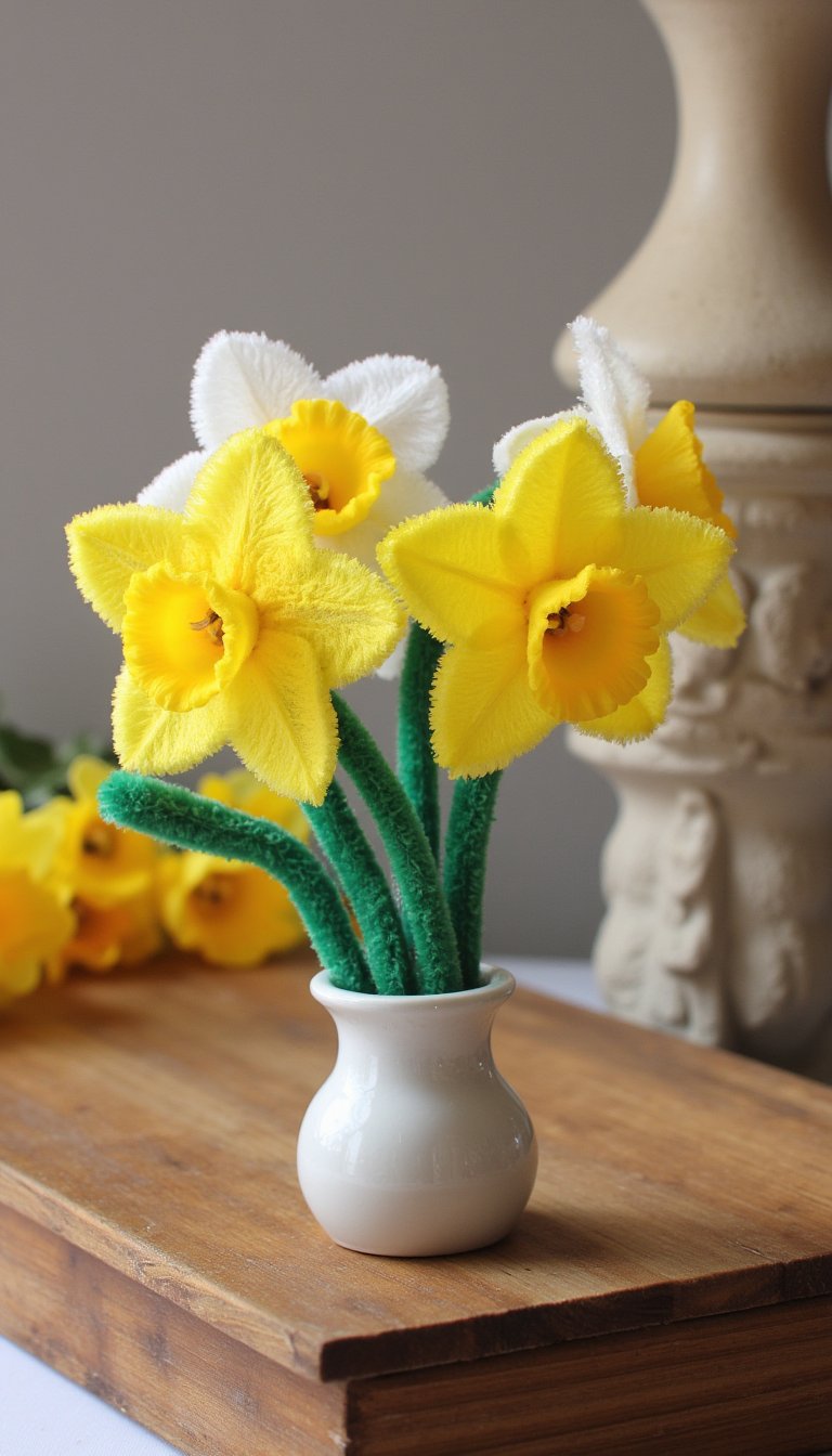 7. Pipe Cleaner Daffodils