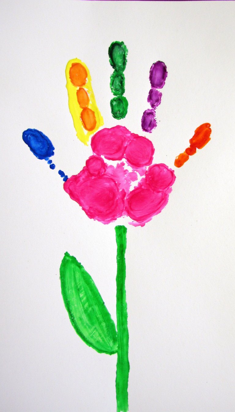 2. Handprint Flower Bouquet Card