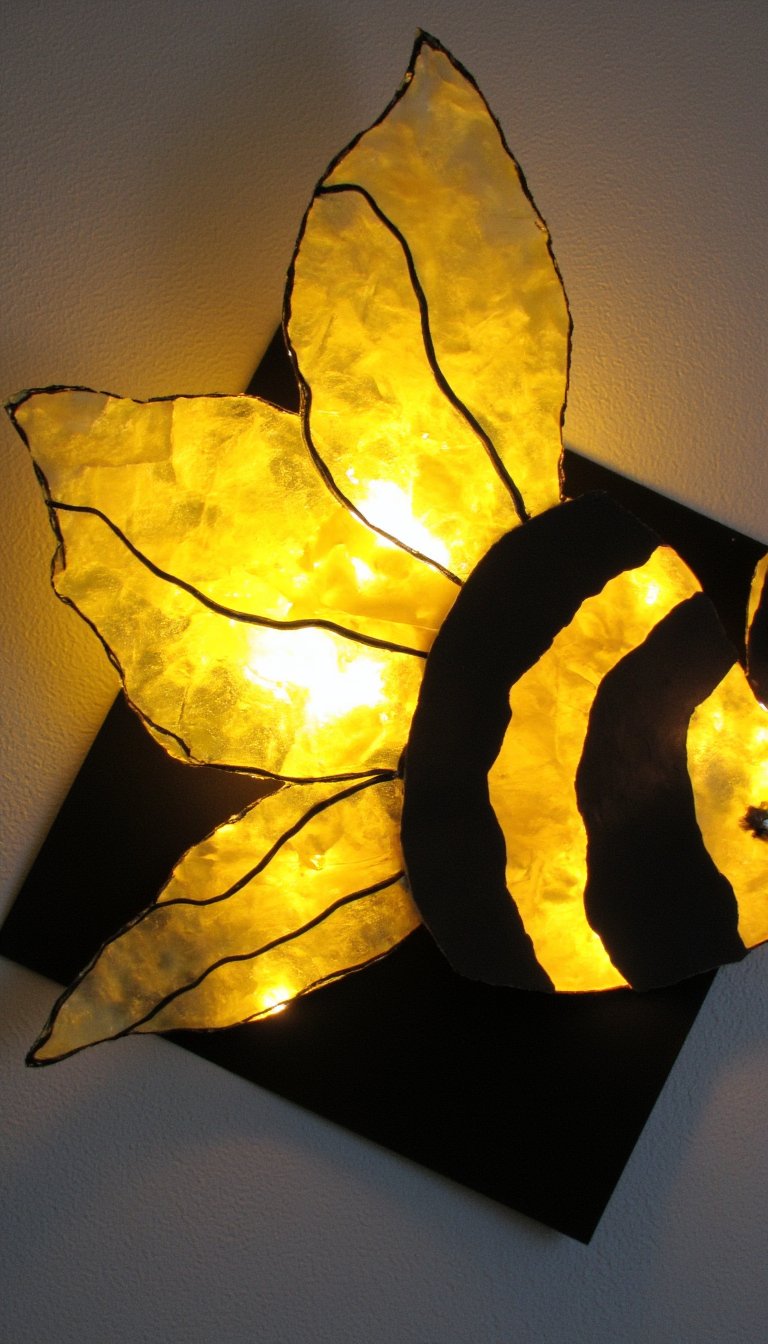 13. Stained Glass Tissue Paper Bee