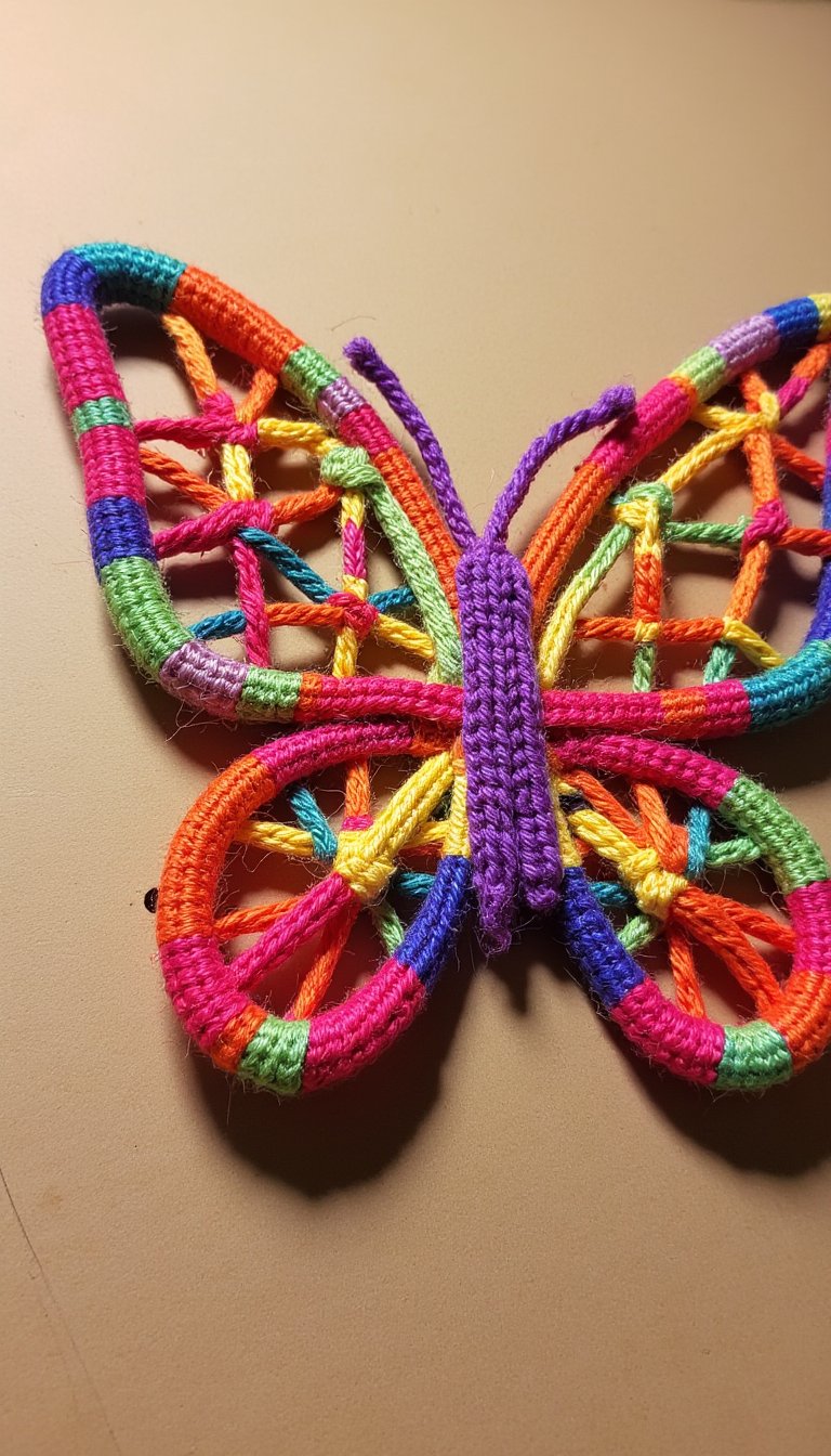 14. Yarn-Wrapped Butterfly