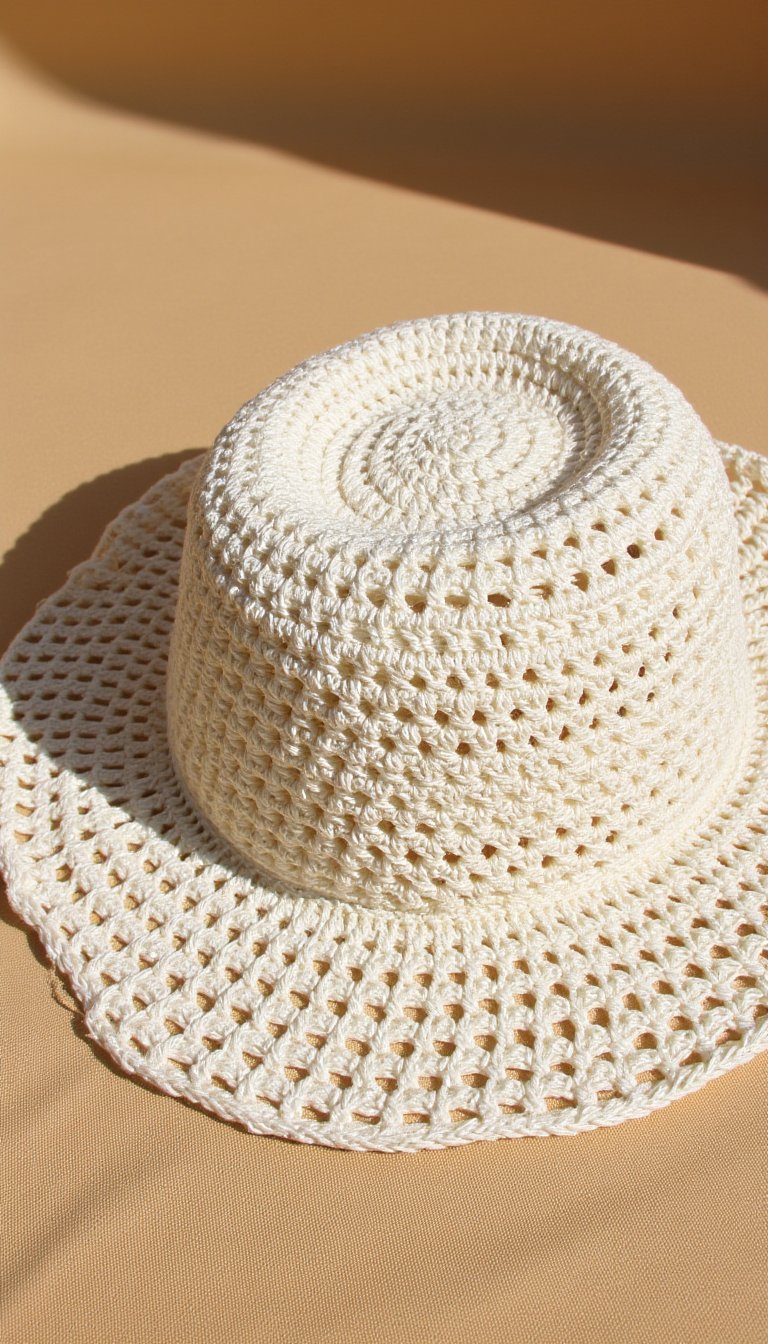 16. The Filet Crochet Sun Hat