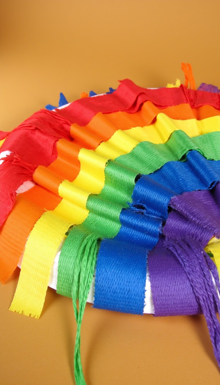 2. Rainbow Paper Plate Weaving