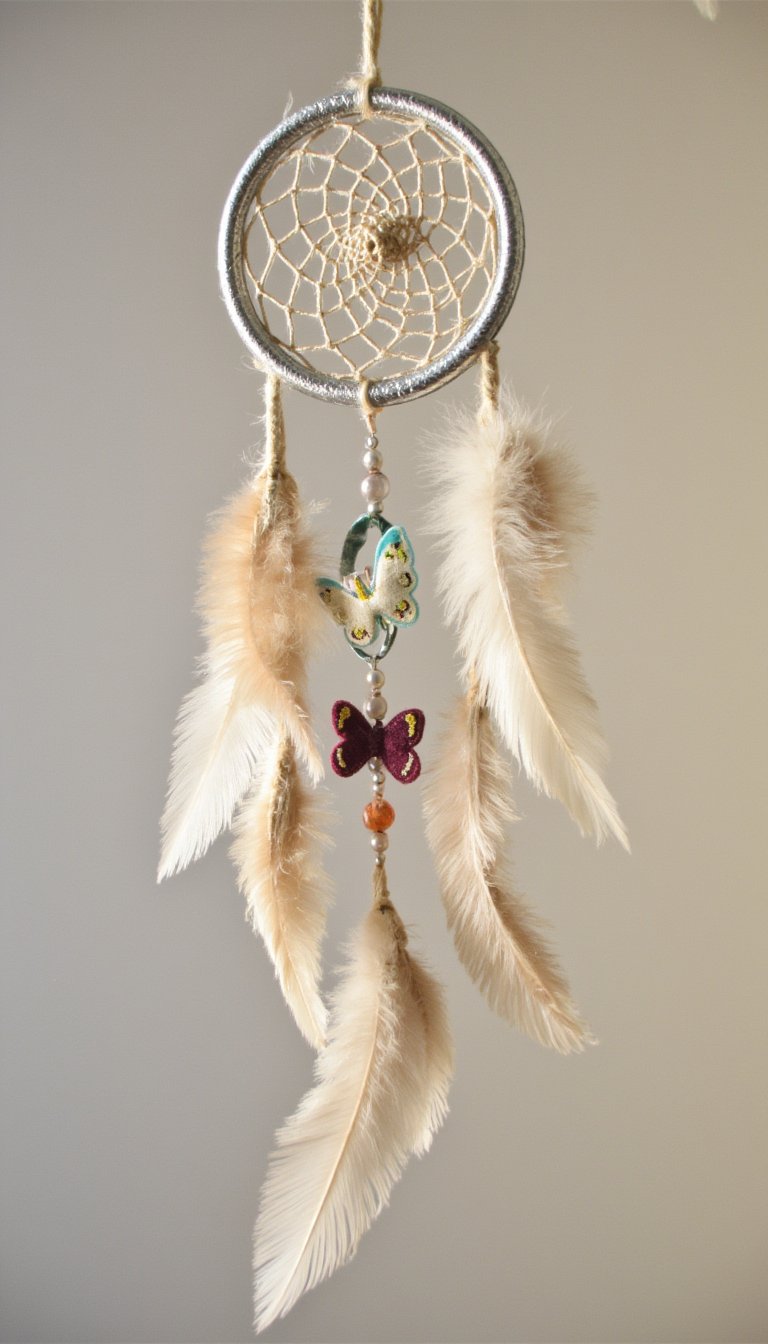 14. Mason Jar Lid Dream Catcher Butterflies