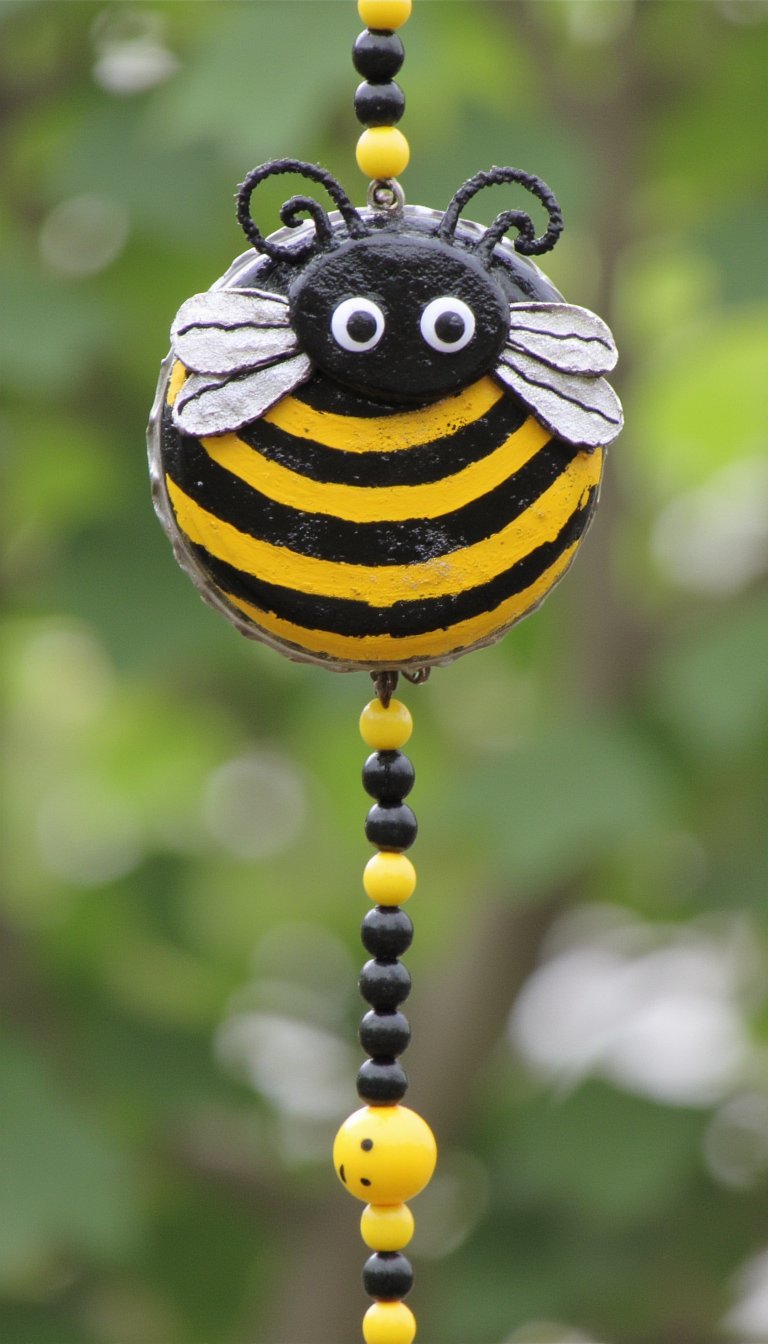 7. Upcycled Bee Wind Chime