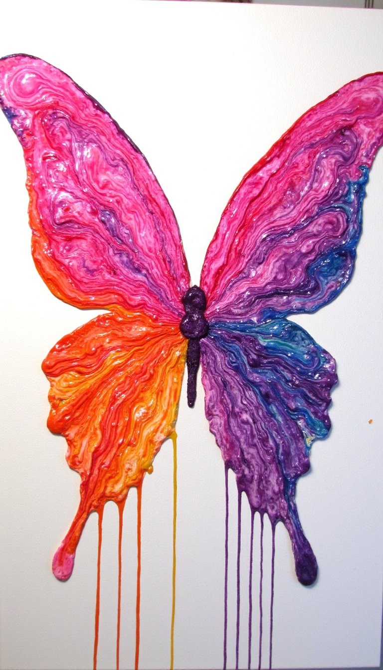 14. Melted Crayon Art Wings