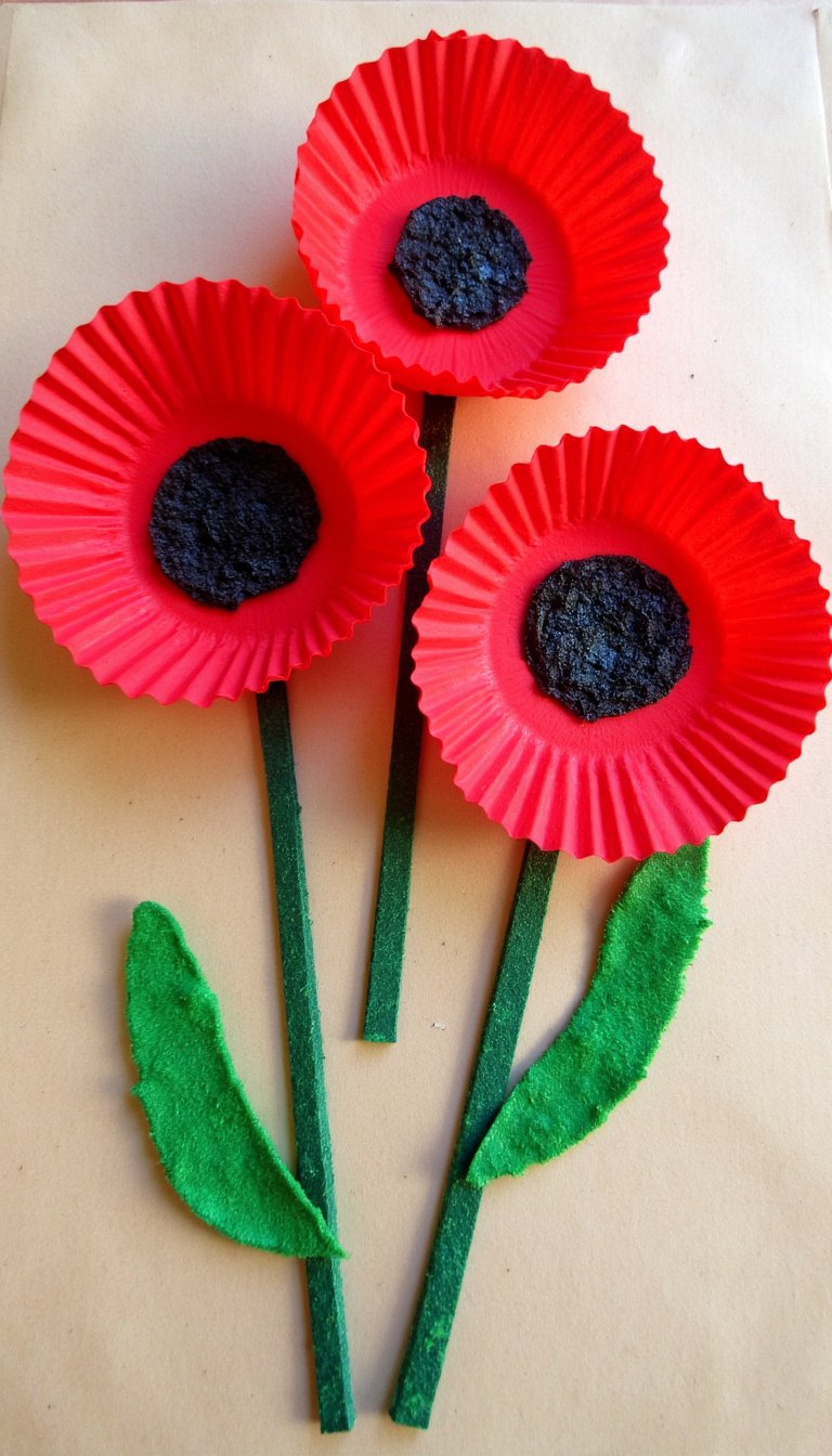 8. Cupcake Liner Poppies