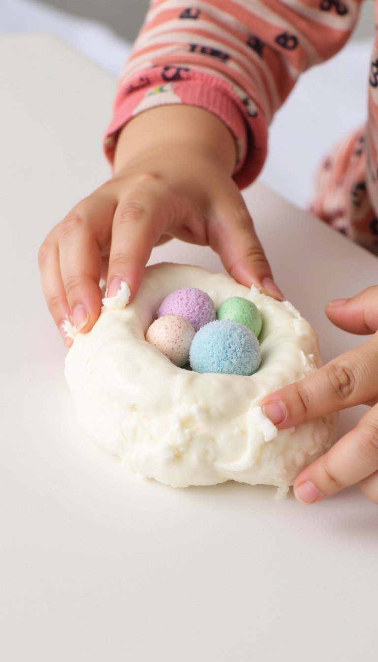 14. Taste-Safe Playdough "Nests"