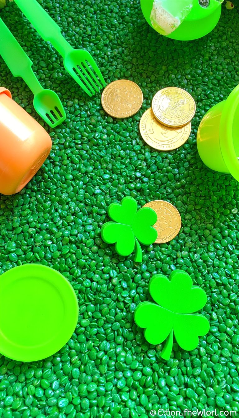 16. Green Sensory Bin for Toddlers