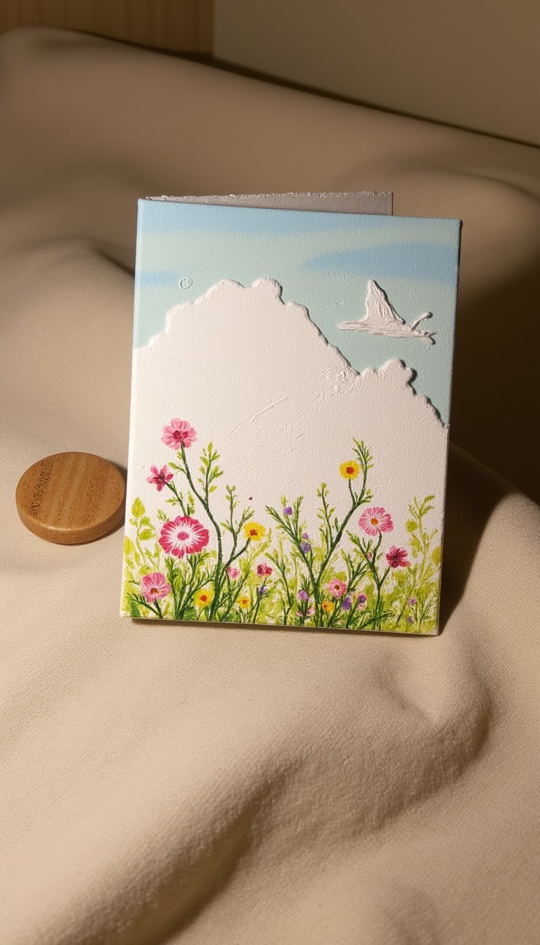 25. Painted Canvas Miniature Card