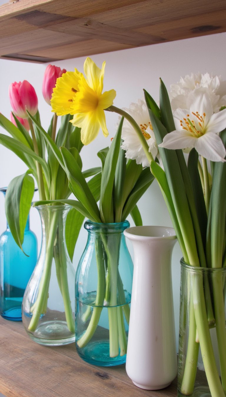 3. A Collection of Bud Vases with Single Stems