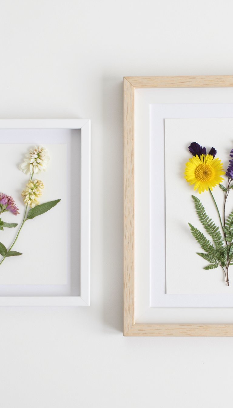 1. Pressed Flower Art in Modern Frames
