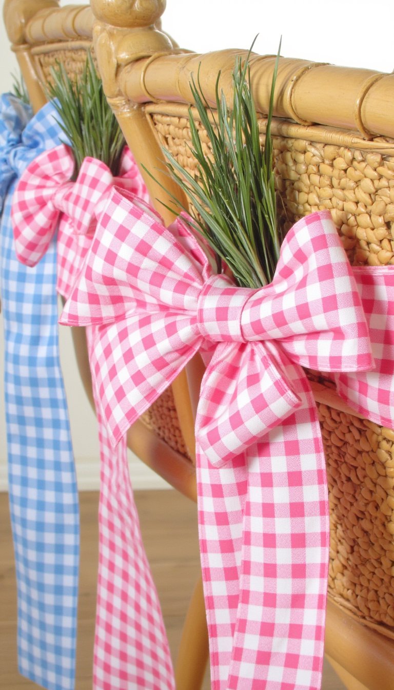 14. Gingham Ribbon Chair Backs