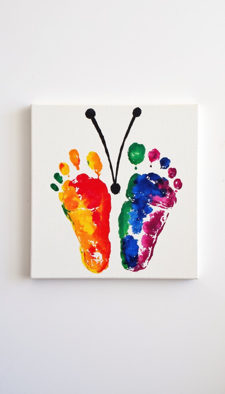 3. Footprint Butterfly Canvas