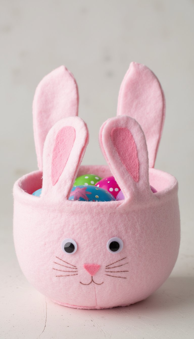 2. The Adorable Felt Animal Basket