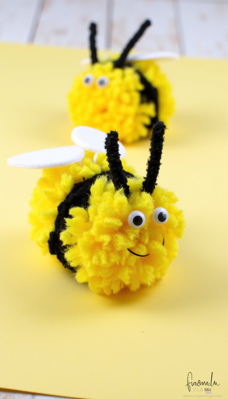 20. Pom-Pom Bumblebees
