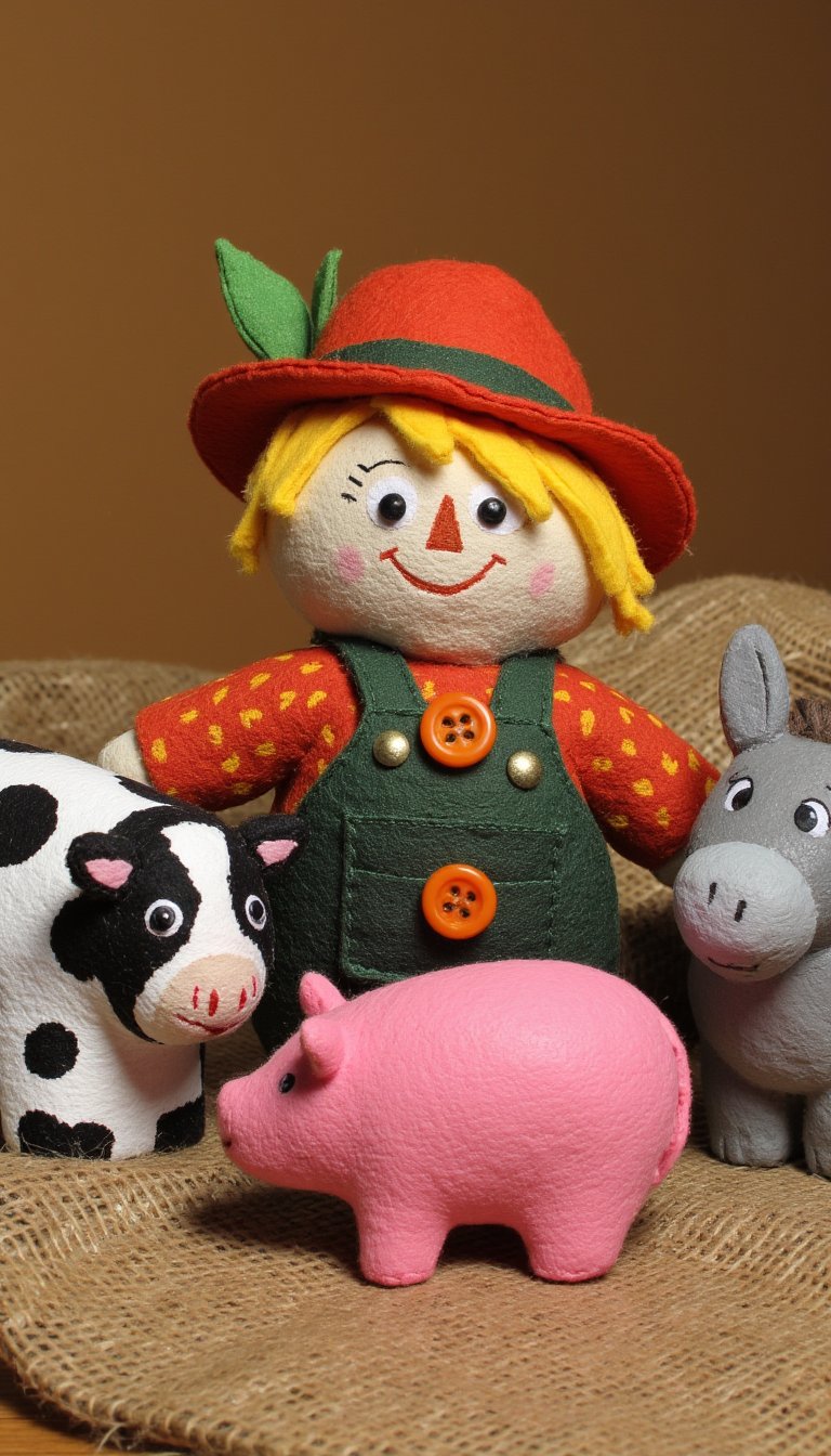 13. Button & Felt Scarecrow