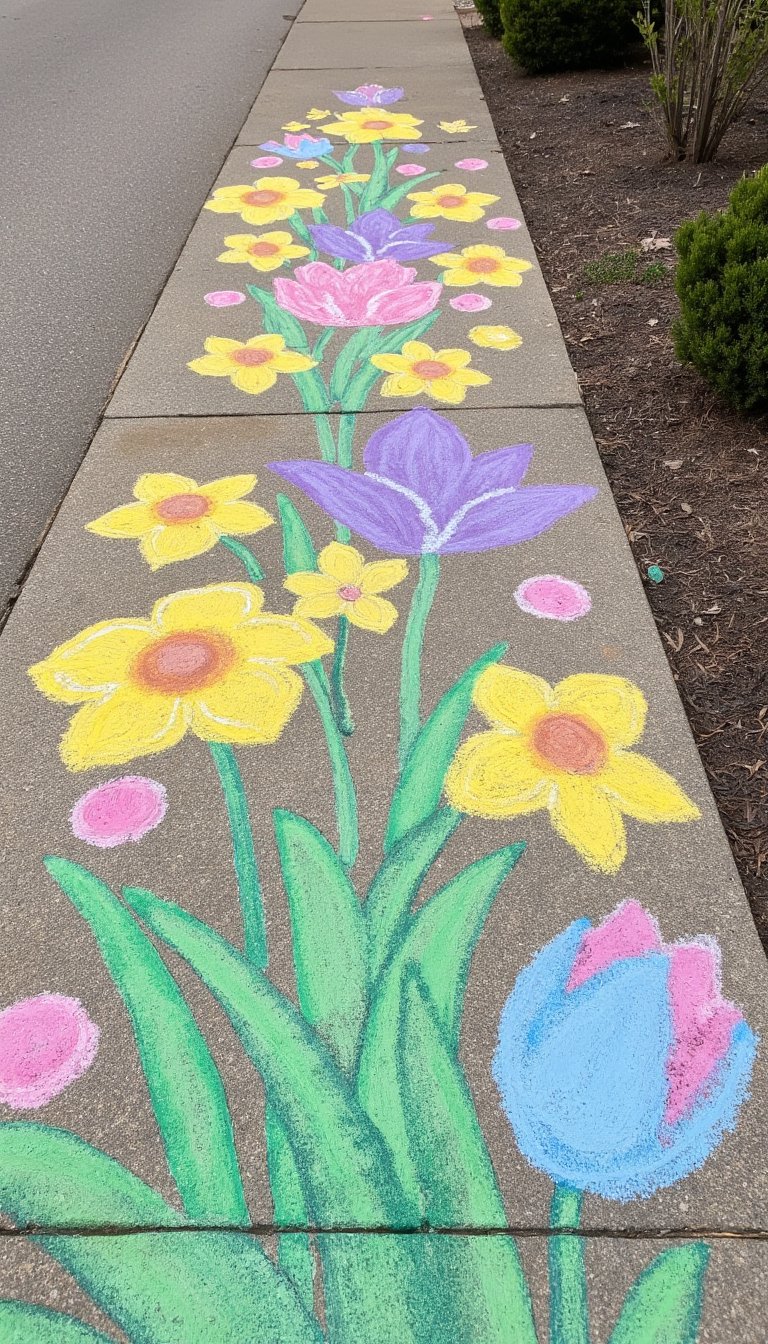7. A Field of Simple Daffodils & Tulips