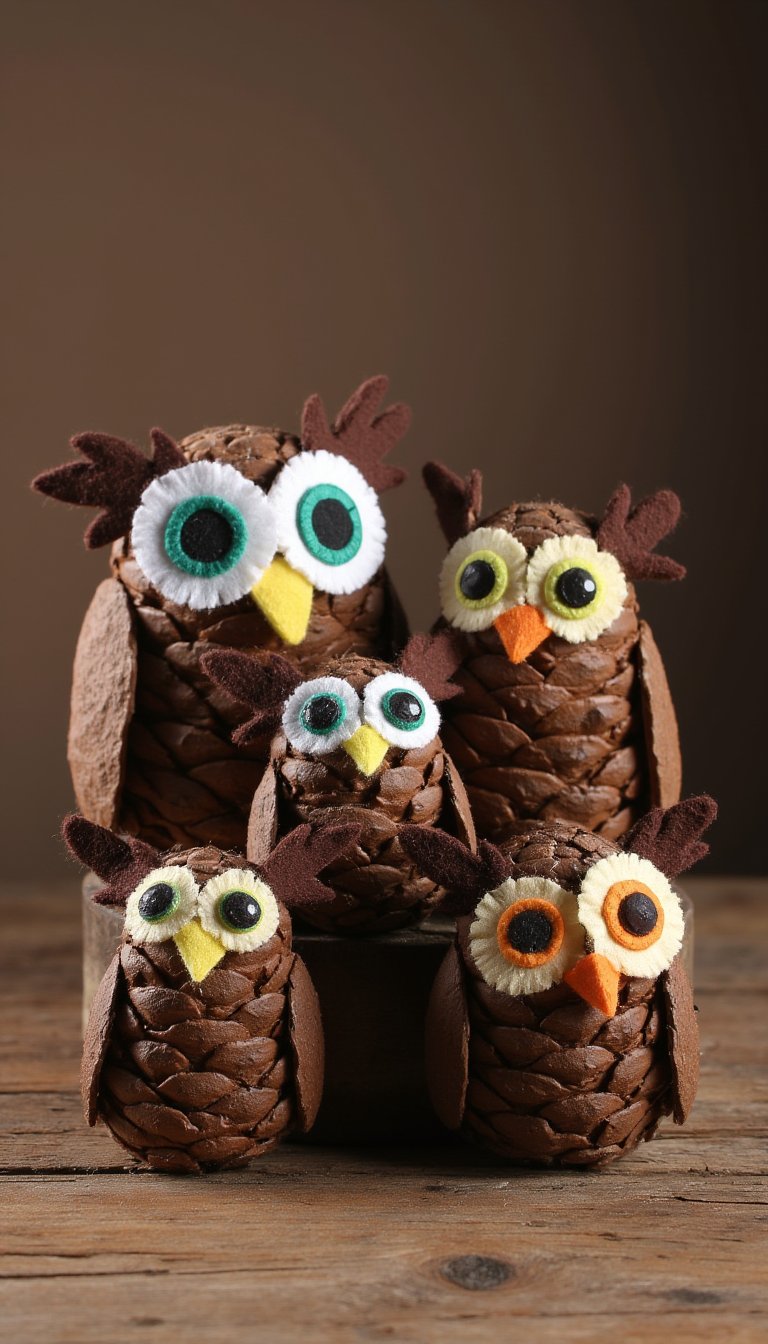 11. Pinecone Owl Family