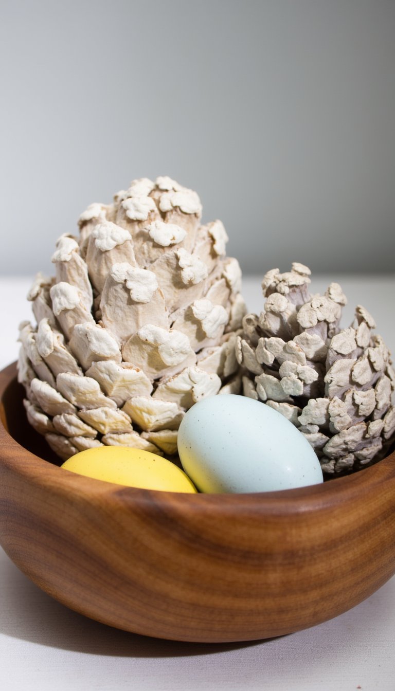 18. Bleached Pinecone Eggs