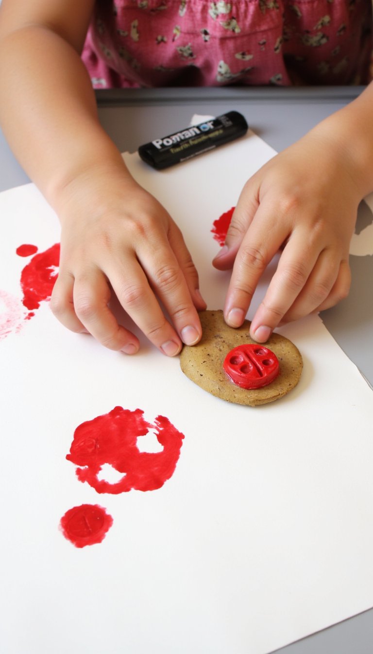 11. Potato Stamp Ladybugs