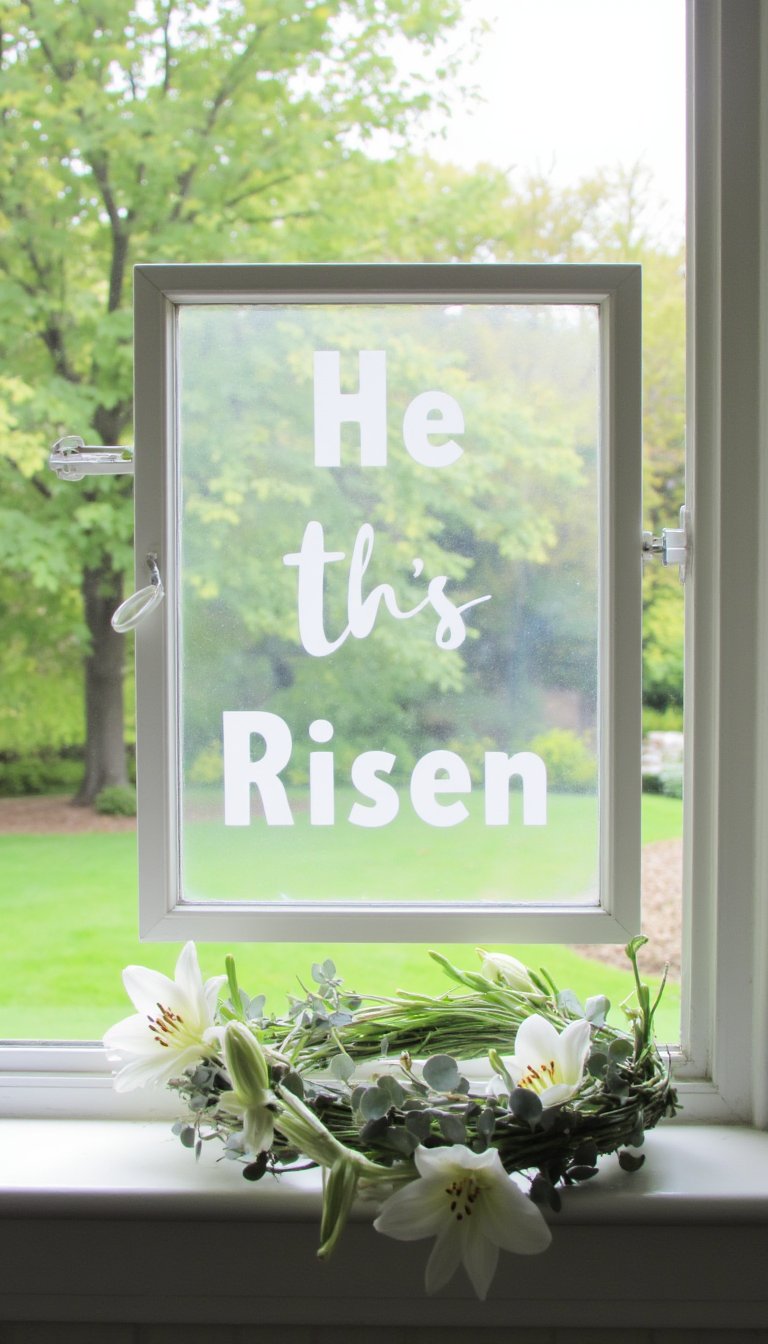 7. Reverse Canvas: "He Is Risen" Lettering
