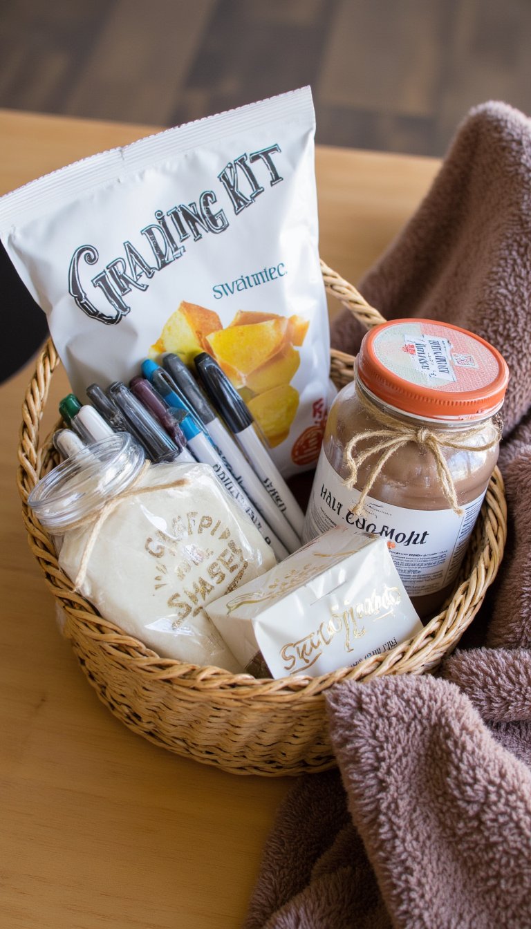 12. A Cozy "Grading Kit" Basket