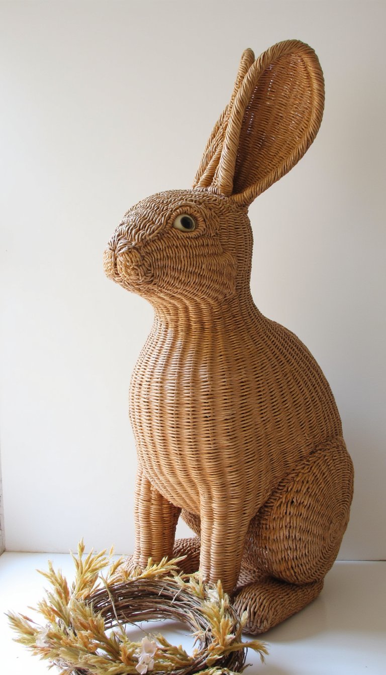 1. The Oversized Wicker Bunny