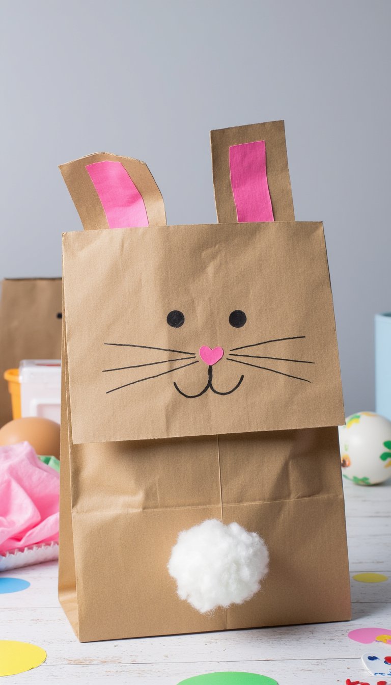 12. Paper Bag Bunny Puppet