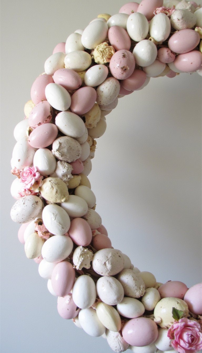 19. Decoupage Eggshell Wreath
