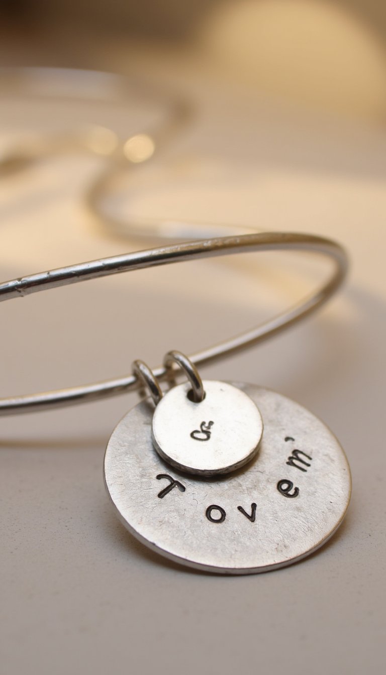 3. A Hand-Stamped Jewelry Set