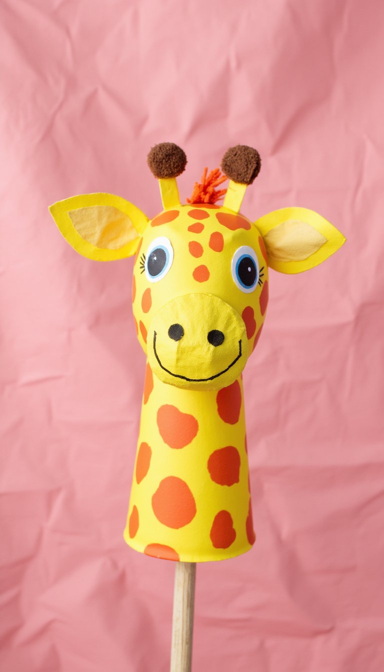 8. Giraffe Puppet on a Stick