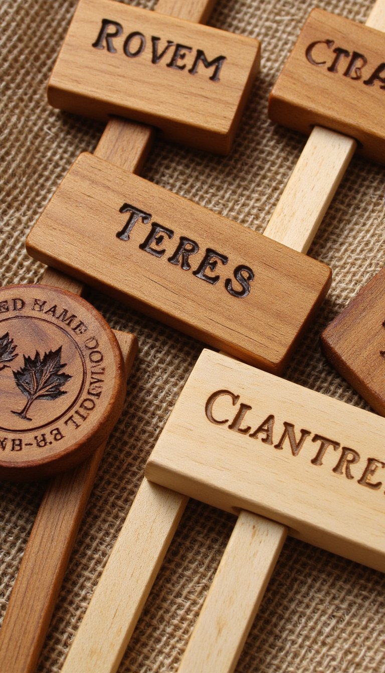 8. Hand-Stamped Garden Markers
