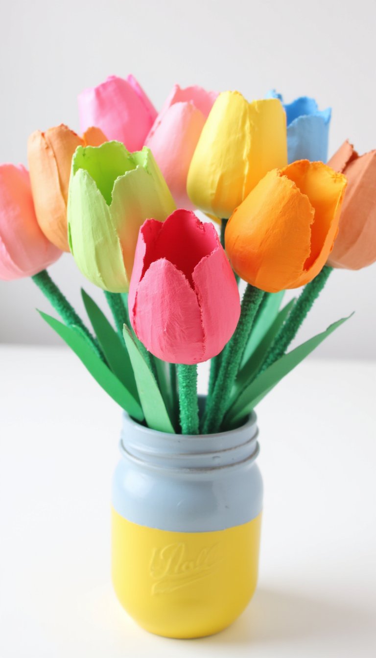 3. Egg Carton Tulips