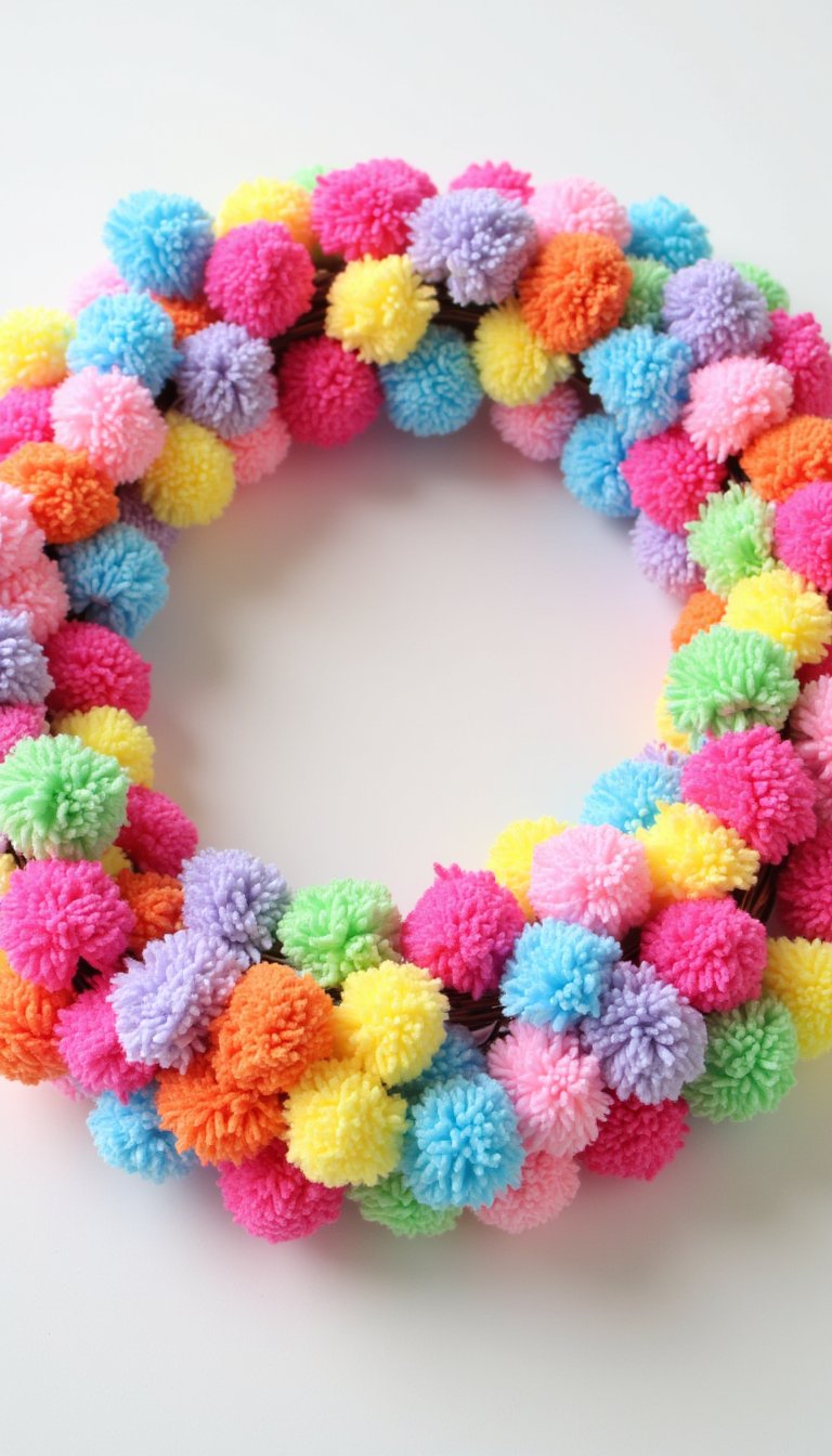 10. Kid-Friendly Pom Pom Wreath