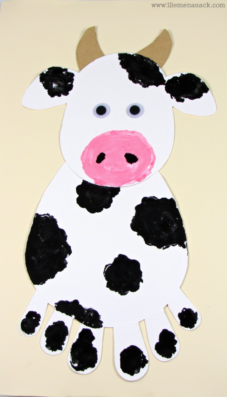 2. Handprint & Footprint Cow Canvas