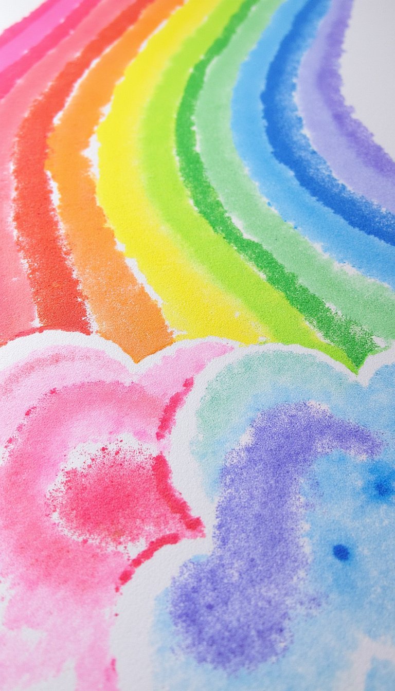 9. Chalk Pastel Rainbow Rain Clouds