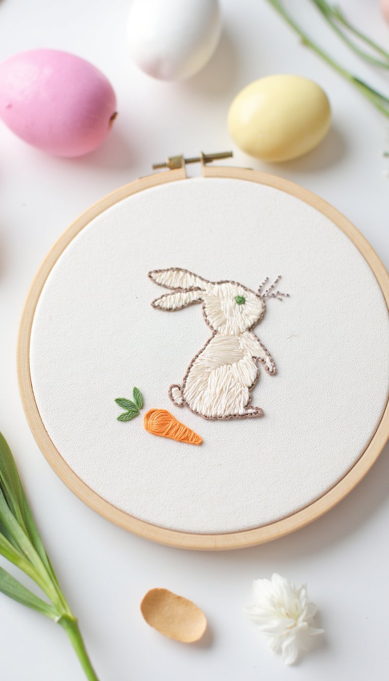 7. Elegant Embroidery Hoop Art