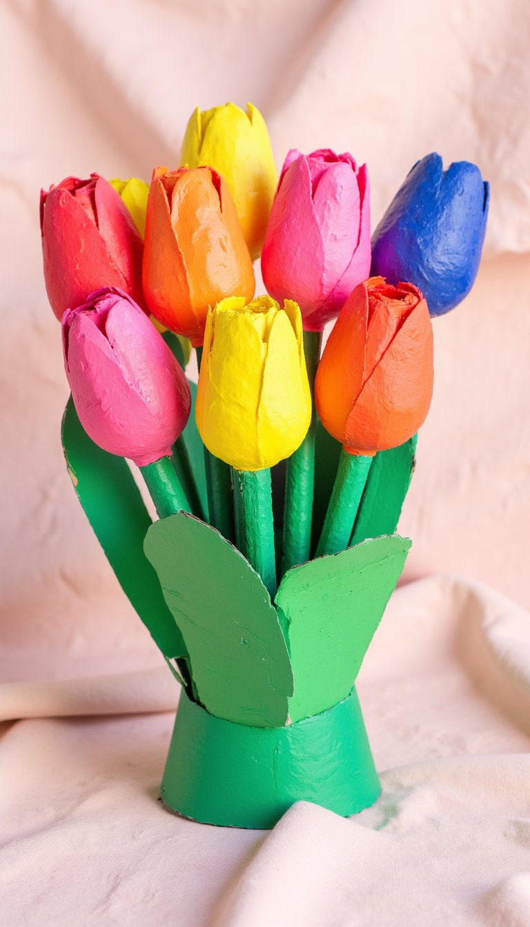 2. Egg Carton Tulips