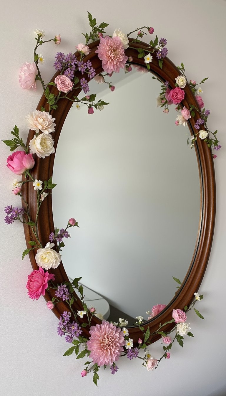 19. A Floral Backdrop for a Wall Mirror
