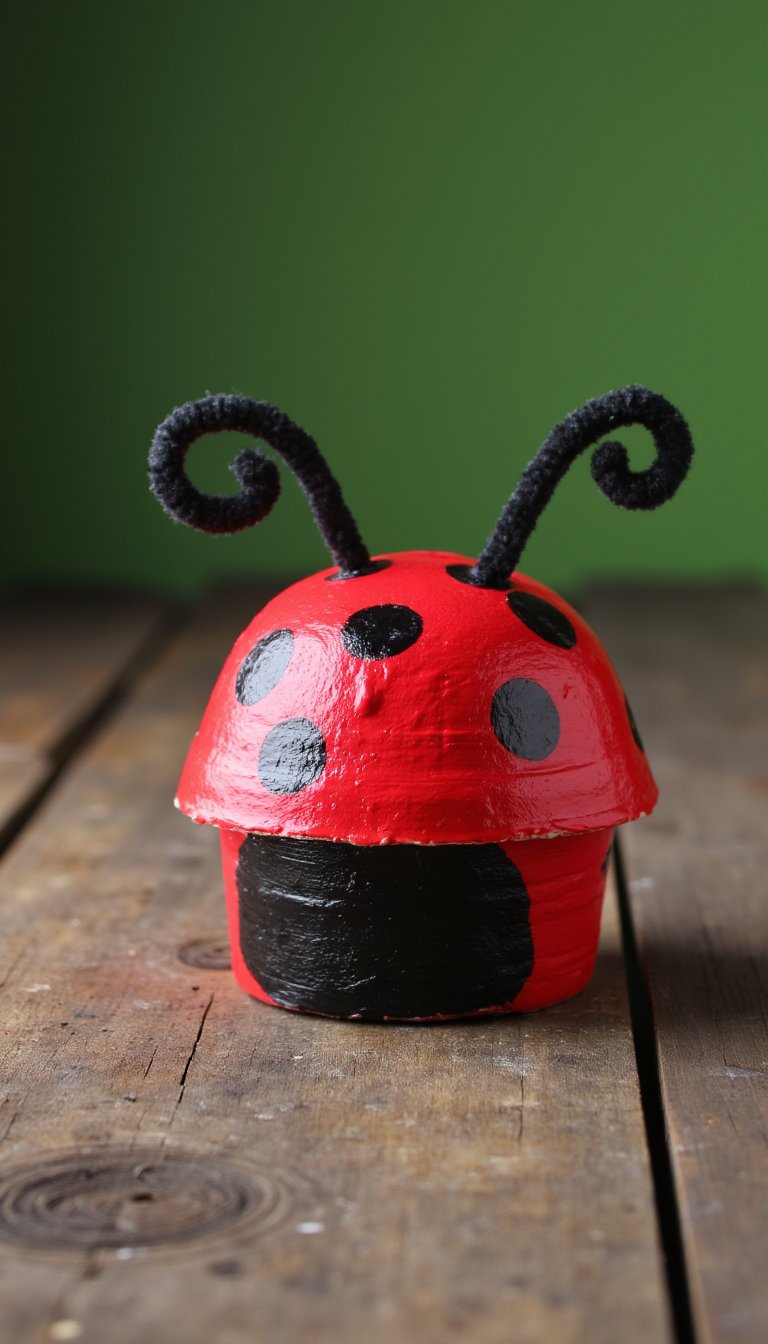 4. Egg Carton Ladybugs