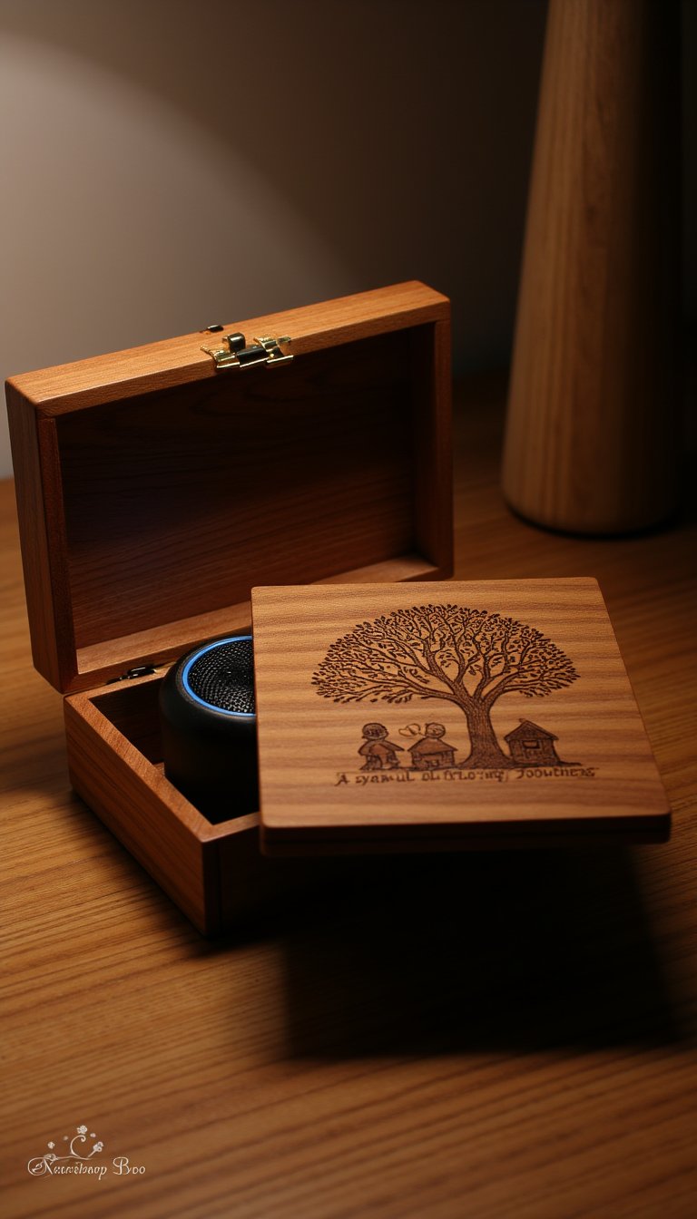 7. Engraved Wooden Bluetooth Speaker Box