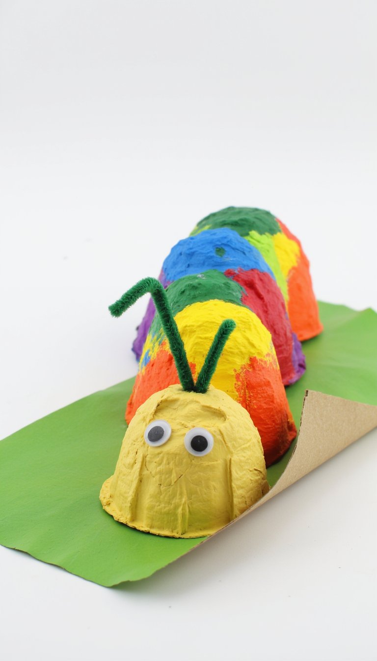 4. Recycled Egg Carton Caterpillars