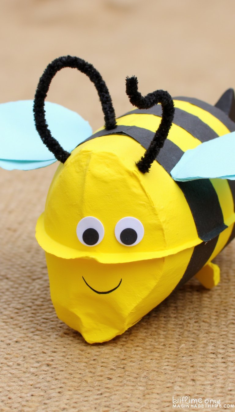 7. Egg Carton Bumblebees