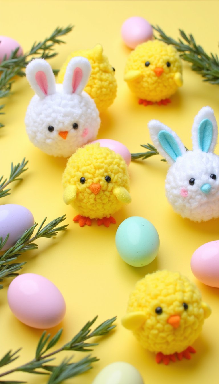 21. Pom-Pom Chicks and Bunnies