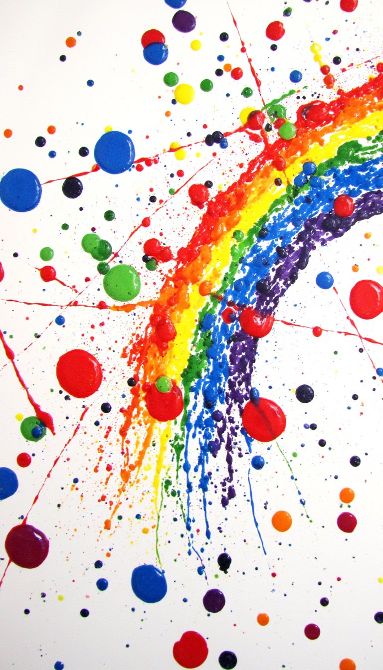 13. Rainbow Splatter Painting