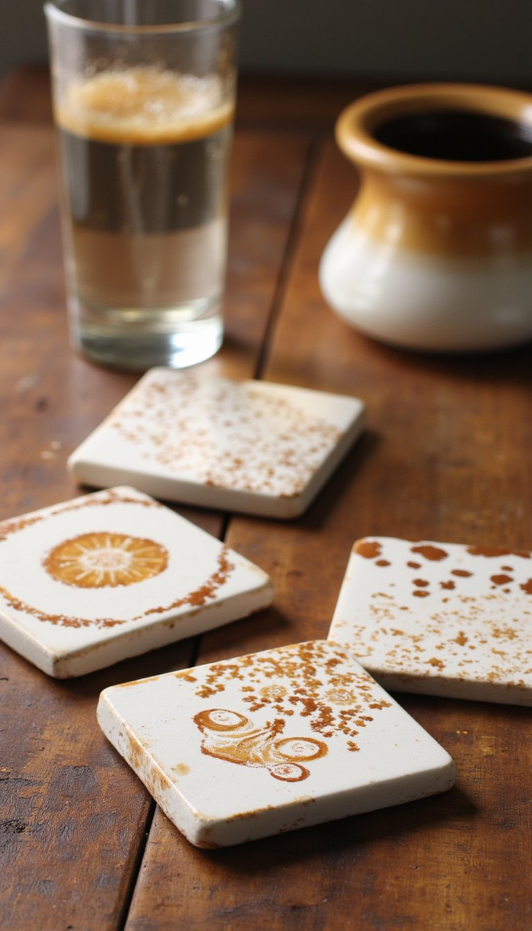 13. DIY Stamped Coasters